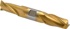 Hertel - 7/8", 1-9/16" LOC, 7/8" Shank Diam, 5-1/2" OAL, 2 Flute, High Speed Steel Square End Mill - Double End, TiN Finish, Spiral Flute, 30° Helix, Centercutting, Right Hand Cut, Right Hand Flute - USA Tool & Supply