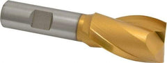 Hertel - 1", 1-1/2" LOC, 5/8" Shank Diam, 3-5/8" OAL, 2 Flute, High Speed Steel Square End Mill - Single End, TiN Finish, Spiral Flute, 30° Helix, Centercutting, Right Hand Cut, Right Hand Flute - USA Tool & Supply