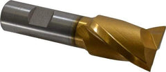 Hertel - 1-1/8", 1-1/2" LOC, 3/4" Shank Diam, 3-7/8" OAL, 2 Flute, High Speed Steel Square End Mill - Single End, TiN Finish, Spiral Flute, 30° Helix, Centercutting, Right Hand Cut, Right Hand Flute - USA Tool & Supply