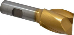 Hertel - 1-1/4", 1-1/2" LOC, 3/4" Shank Diam, 3-7/8" OAL, 2 Flute, High Speed Steel Square End Mill - Single End, TiN Finish, Spiral Flute, 30° Helix, Centercutting, Right Hand Cut, Right Hand Flute - USA Tool & Supply