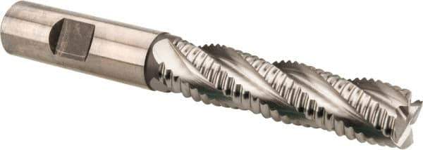 Hertel - 5/8" Diam, Coarse Pitch, 2-1/2" LOC, 4 Flute Cobalt Roughing Square End Mill - Uncoated, 4-5/8" OAL, 5/8" Shank Diam, Single End, Centercutting, 30° Helix - USA Tool & Supply