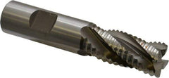 Hertel - 3/4" Diam, Coarse Pitch, 1-5/8" LOC, 4 Flute Cobalt Roughing Square End Mill - Uncoated, 3-3/4" OAL, 3/4" Shank Diam, Single End, Centercutting, 30° Helix - USA Tool & Supply