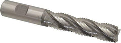 Hertel - 3/4" Diam, Coarse Pitch, 3" LOC, 4 Flute Cobalt Roughing Square End Mill - Uncoated, 5-1/4" OAL, 3/4" Shank Diam, Single End, Centercutting, 30° Helix - USA Tool & Supply