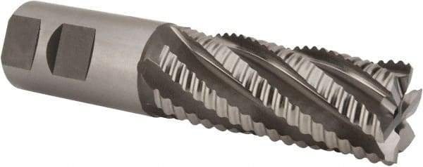 Hertel - 1-1/4" Diam, Coarse Pitch, 3" LOC, 6 Flute Cobalt Roughing Square End Mill - Uncoated, 5-1/2" OAL, 1-1/4" Shank Diam, Single End, Centercutting, 30° Helix - USA Tool & Supply