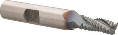 Hertel - 1/4" Diam, Coarse Pitch, 5/16" LOC, 3 Flute Cobalt Roughing Square End Mill - TiCN Finish, 2-1/8" OAL, 3/8" Shank Diam, Single End, Centercutting, 30° Helix - USA Tool & Supply