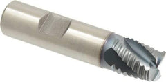 Hertel - 5/8" Diam, Coarse Pitch, 5/8" LOC, 4 Flute Cobalt Roughing Square End Mill - TiCN Finish, 2-3/4" OAL, 5/8" Shank Diam, Single End, Centercutting, 30° Helix - USA Tool & Supply