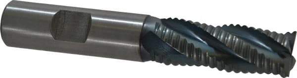 Hertel - 5/8" Diam, Coarse Pitch, 1-5/8" LOC, 4 Flute Cobalt Roughing Square End Mill - TiCN Finish, 3-3/4" OAL, 5/8" Shank Diam, Single End, Centercutting, 30° Helix - USA Tool & Supply