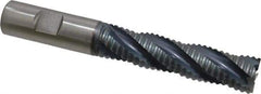 Hertel - 3/4" Diam, Coarse Pitch, 3" LOC, 4 Flute Cobalt Roughing Square End Mill - TiCN Finish, 5-1/4" OAL, 3/4" Shank Diam, Single End, Centercutting, 30° Helix - USA Tool & Supply