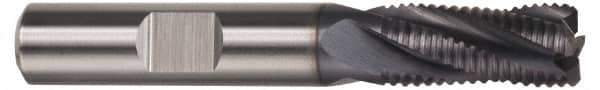 Hertel - 1/4" Diam, Fine Pitch, 1/4" LOC, 4 Flute Cobalt Roughing Square End Mill - TiCN Finish, 2-1/16" OAL, 3/8" Shank Diam, Single End, Centercutting, 30° Helix - USA Tool & Supply