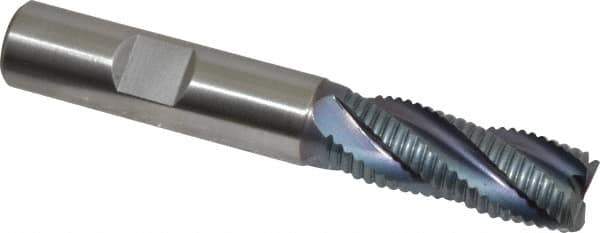 Hertel - 1/2" Diam, Fine Pitch, 1-1/4" LOC, 4 Flute Cobalt Roughing Square End Mill - TiCN Finish, 3-1/4" OAL, 1/2" Shank Diam, Single End, Centercutting, 30° Helix - USA Tool & Supply