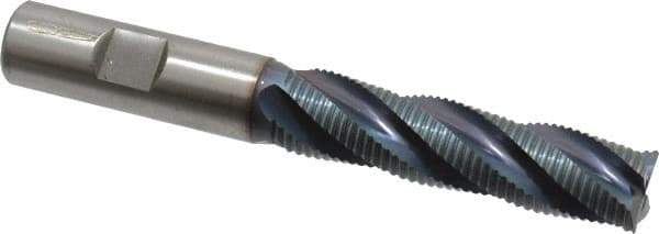 Hertel - 5/8" Diam, Fine Pitch, 2-1/2" LOC, 4 Flute Cobalt Roughing Square End Mill - TiCN Finish, 4-5/8" OAL, 5/8" Shank Diam, Single End, Centercutting, 30° Helix - USA Tool & Supply