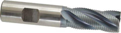 Hertel - 3/4" Diam, Fine Pitch, 1-5/8" LOC, 4 Flute Cobalt Roughing Square End Mill - TiCN Finish, 3-7/8" OAL, 3/4" Shank Diam, Single End, Centercutting, 30° Helix - USA Tool & Supply