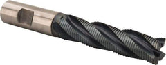 Hertel - 3/4" Diam, Fine Pitch, 3" LOC, 4 Flute Cobalt Roughing Square End Mill - TiCN Finish, 5-1/4" OAL, 3/4" Shank Diam, Single End, Centercutting, 30° Helix - USA Tool & Supply