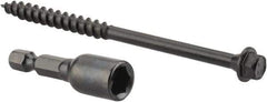 Value Collection - 1/4", 4" OAL, Hex Head Wood Screw - Steel - USA Tool & Supply