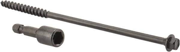 Value Collection - 1/4", 6" OAL, Hex Head Wood Screw - Steel - USA Tool & Supply