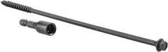 Value Collection - 1/4", 8" OAL, Hex Head Wood Screw - Steel - USA Tool & Supply
