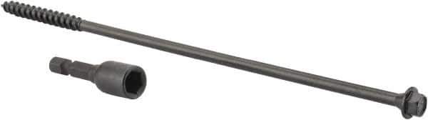 Value Collection - 1/4", 8" OAL, Hex Head Wood Screw - Steel - USA Tool & Supply