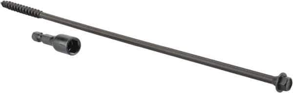 Value Collection - 1/4", 10" OAL, Hex Head Wood Screw - Steel - USA Tool & Supply