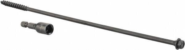 Value Collection - 1/4", 10" OAL, Hex Head Wood Screw - Steel - USA Tool & Supply