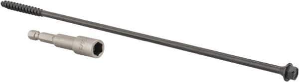 Value Collection - 1/4", 10" OAL, Hex Head Wood Screw - Steel - USA Tool & Supply