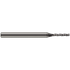 Square End Mill: 0.035'' Dia, 0.175'' LOC, 1/8'' Shank Dia, 2-1/2'' OAL, 3 Flutes, Solid Carbide Single End, Uncoated, 30 ° Helix, Centercutting, RH Cut, RH Flute