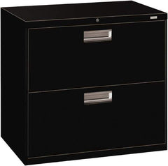 Hon - 30" Wide x 28-3/8" High x 19-1/4" Deep, 2 Drawer Roll-Out - Steel, Black - USA Tool & Supply