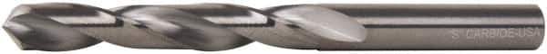 Hertel - Letter S 118° Solid Carbide Jobber Drill - Bright Finish, Right Hand Cut, Spiral Flute, Straight Shank, 4" OAL, Standard Point - USA Tool & Supply
