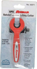 OTC - 1/8" to 1/2" Pipe Capacity, Ratcheting Tube Cutter - Cuts Copper, Aluminum, Stainless Steel, Plastic - USA Tool & Supply