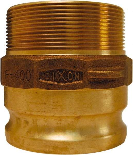 Dixon Valve & Coupling - 2-1/2" Brass Cam & Groove Suction & Discharge Hose Male Adapter Male NPT Thread - Part F, 2-1/2" Thread, 150 Max psi - USA Tool & Supply