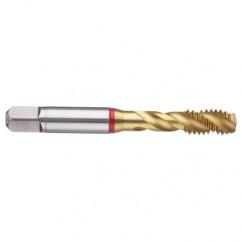 M3x0.50 6H 3-Flute PM Cobalt Red Ring Semi-Bottoming 40 degree Spiral Flute Tap-TiN - USA Tool & Supply