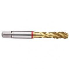 M3x0.50 6H 3-Flute PM Cobalt Red Ring Semi-Bottoming 40 degree Spiral Flute Tap-TiN - USA Tool & Supply