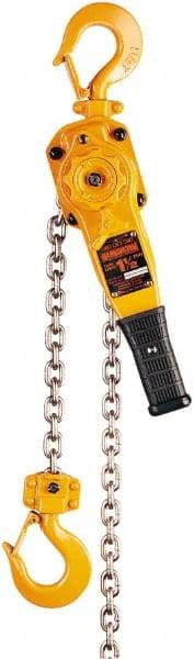 Harrington Hoist - 4,000 Lb Lifting Capacity, 10' Lift Height, Lever Hoist - Made from Chain, 59 Lb Avg Pull to Lift Rated Load, 1 Chain - USA Tool & Supply