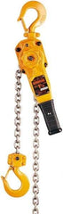 Harrington Hoist - 4,000 Lb Lifting Capacity, 10' Lift Height, Lever Hoist - Made from Chain, 59 Lb Avg Pull to Lift Rated Load, 1 Chain - USA Tool & Supply