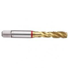 M18x1.5 6H 4-Flute Cobalt Red Ring Semi-Bottoming 40 degree Spiral Flute Tap-TiN - USA Tool & Supply
