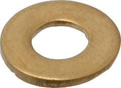 Value Collection - #8 Screw, Brass Standard Flat Washer - 0.172" ID x 7/16" OD, 0.032" Thick, Plain Finish - USA Tool & Supply