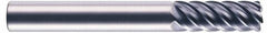 RobbJack - 3/4", 8 Flute, Single End, Solid Carbide, 0.06" Corner Radius End Mill - 6" OAL, 45° Helix, Right Hand Flute, 1-3/4" LOC, Right Hand Cut - USA Tool & Supply