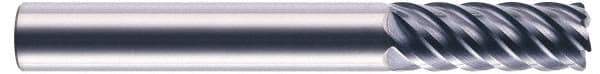 RobbJack - 7/16", 6 Flute, Single End, Solid Carbide, 0.04" Corner Radius End Mill - 4" OAL, 45° Helix, Right Hand Flute, 1-1/8" LOC, Right Hand Cut - USA Tool & Supply
