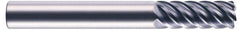 RobbJack - 7/16", 6 Flute, Single End, Solid Carbide, 0.04" Corner Radius End Mill - 4" OAL, 45° Helix, Right Hand Flute, 1-1/8" LOC, Right Hand Cut - USA Tool & Supply