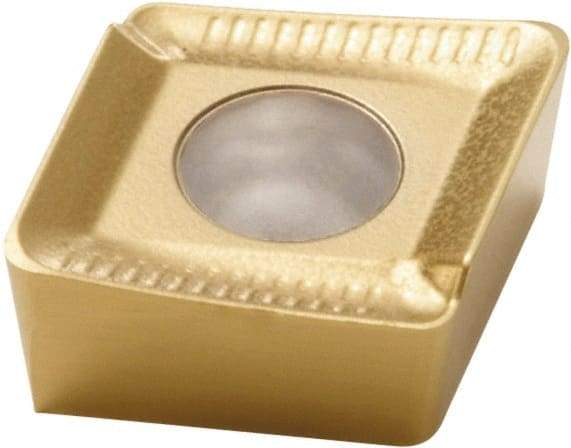 Seco - CCMX09T308 ME09 Grade F40M Carbide Milling Insert - TiAlN/TiN Finish, 0.156" Thick, 3/8" Inscribed Circle, 0.031" Corner Radius - USA Tool & Supply