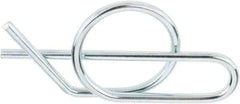 Value Collection - 5/8" Shaft Diam, 1.69" Long, 0.072" Wire Diam, Locking Cotter Pin - 0.635 to 0.645" Ring Diam, RC 60-70 Spring Steel, Zinc-Plated Finish - USA Tool & Supply