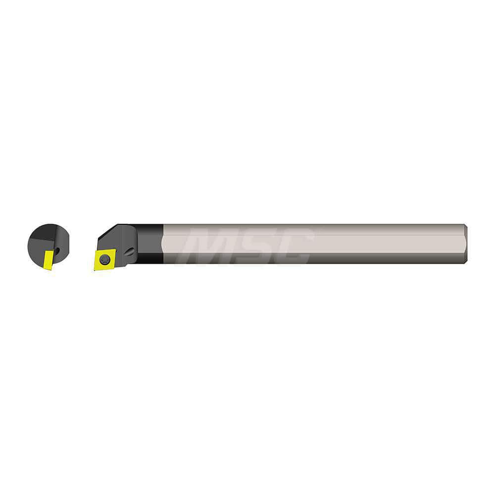 0.4″ Min Bore, Right Hand Indexable Boring Bar 6″ OAL, 3/8″ Shank Diam, -5° Lead Angle, Uses CPMT 21.51, Through Coolant