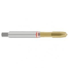 M12x1.0 6H 4-Flute Cobalt Red Ring Spiral Point Plug Tap-TiN - USA Tool & Supply