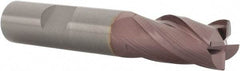 SGS - 1/2", 4 Flute, Single End, Solid Carbide, 0.02" Corner Radius End Mill - 3" OAL, 30° Helix, Right Hand Flute, 1" LOC, Right Hand Cut - USA Tool & Supply