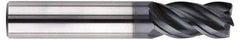 SGS - 5/16", 4 Flute, Single End, Solid Carbide, 0.04" Corner Radius End Mill - 2-1/2" OAL, Right Hand Flute, 13/32" LOC, Right Hand Cut, 1" Extended Reach - USA Tool & Supply