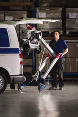 Makinex - 309 Lb Load Capacity, Aluminum Powered Hand Truck Crane - Linear Actuator 12V 25Amp - USA Tool & Supply