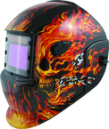 #41266 - Solar Powered Welding Helmet - Flames - Replacement Lens: 4.5x3.5" Part # 41264 - USA Tool & Supply