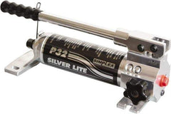 TK Simplex - 2 Stage, 3.19" Piston Diam, 3/8 NPTF, 0.43 & 0.06 Cu In Per Stroke, Manual Hydraulic Pump - 30 Cu In Reservoir, 200 psi First Stage, 10,000 psi Second Stage - USA Tool & Supply