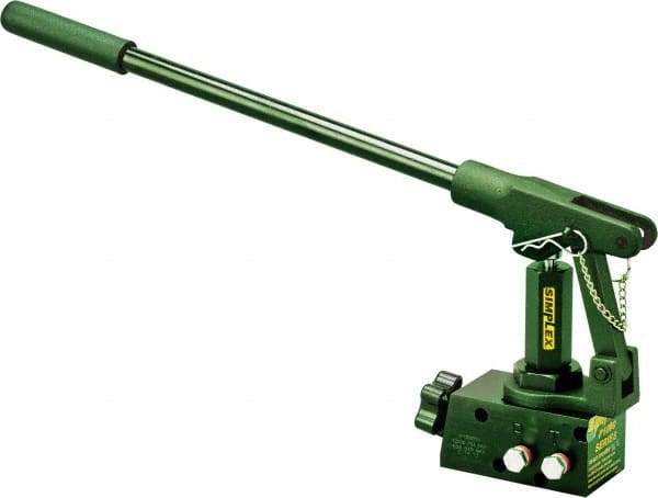 TK Simplex - 1 Stage, 1/2" Piston Diam, 3/8 NPTF, 0.53 Cu In Per Stroke, Manual Hydraulic Pump - 0 Cu In Reservoir, 6,500 psi First Stage - USA Tool & Supply