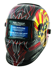 #41283 - Solar Powered Welding Helment; Black with Skull and Pipewrench Graphics - USA Tool & Supply