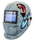 #41288 - Solar Powered Auto Darkening Welding Helment; Pin Up Girl Graphics - USA Tool & Supply